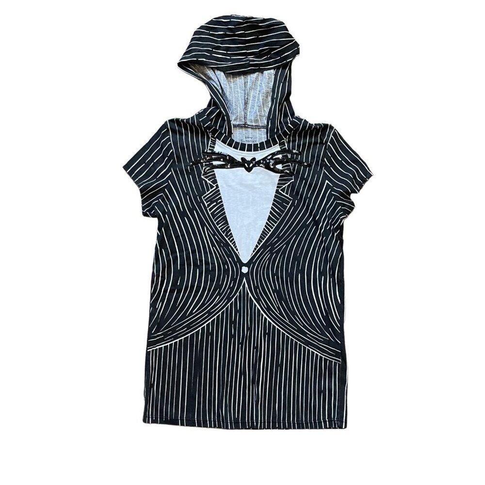 Disney The Nightmare Before Christmas Hooded Short Sleeve‎ Tee JUNIORS Size XS/1